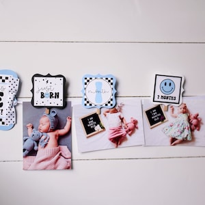 One Happy Dude First Birthday Photo Banner, Blue Smiley Face 12 Month Photo Banner, One Happy Dude Banner for Photos, Monthly Photo Display
