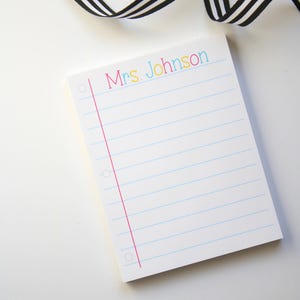 Custom Teacher Notepad Personalized Teacher Gift Teacher Appreciation Gift Style: Notebook Paper image 2