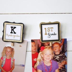 Graduation Photo Banner, Class of 2024 Graduation Decorations, Grad Photo Display, Through the Years, Black/Gold or Choose Your Colors image 5