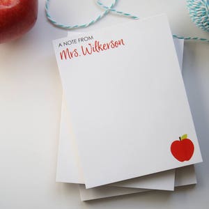 Teacher Gift - Personalized Teacher Notepad - Teacher Appreciation Gift - Apple Teacher Notepad - Style: Apple Corner