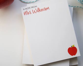 Teacher Gift - Personalized Teacher Notepad - Teacher Appreciation Gift - Apple Teacher Notepad - Style: Apple Corner