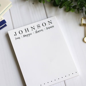 Personalized Notepad Gift, Personalized Notepad for Family or Neighbors, Neighbor Present, Personalized Family Gift, Style: Family List