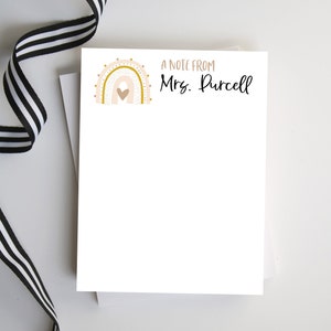 Personalized Teacher Notepad - Teacher Appreciation Gift, Personalized Teacher Gift - Gifts for Her - Style: Neutral Rainbow