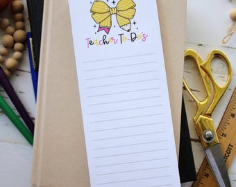 Teacher To-Do Notepad: Pencil Bow Stationery Gift