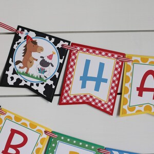 Farm Party Animals Birthday Banner, Farm Party Birthday Decorations