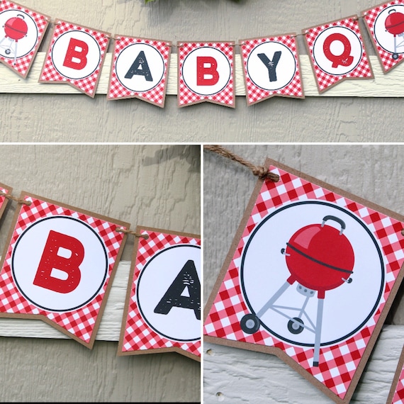Baby Q Baby Shower Banner Bbq Baby Shower Coed Baby Shower Etsy
