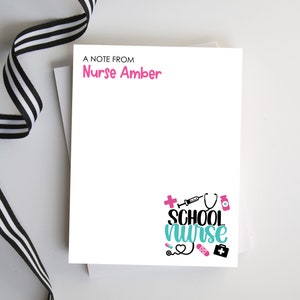 School Nurse Personalized Notepad, School Nurse Gift, Notepad Gift, Nurse Stationery, Nurse Appreciation, Style: School Nurse
