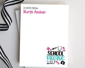 School Nurse Personalized Notepad, School Nurse Gift, Notepad Gift, Nurse Stationery, Nurse Appreciation, Style: School Nurse