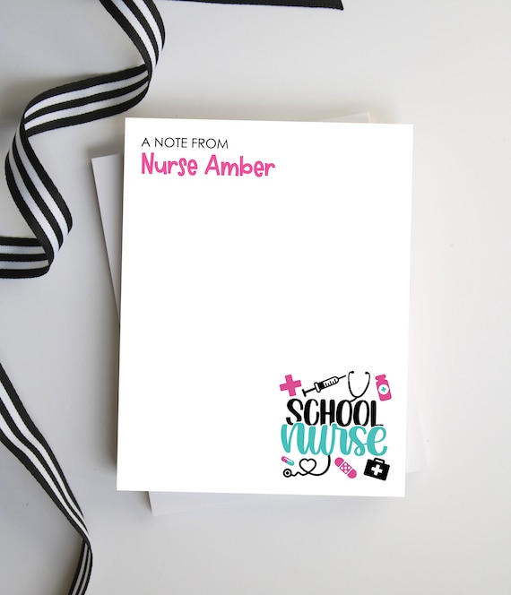 School Nurse Personalized Notepad, School Nurse Gift, Notepad Gift, Nurse Stationery, Nurse Appreciation, Style: School Nurse