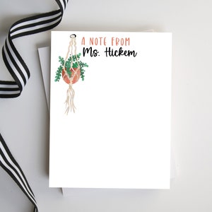 Teacher Notepad Gift, Teacher Appreciation, Plant Lady Notepad, Notepad Gift for Her, Christmas Gift for Teacher, Style: Plants