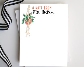 Teacher Notepad Gift, Teacher Appreciation, Plant Lady Notepad, Notepad Gift for Her, Christmas Gift for Teacher, Style: Plants