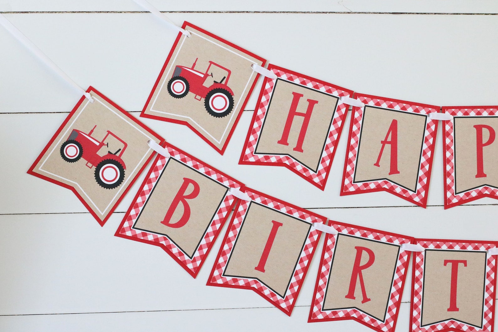 tractor-birthday-banner-red-tractor-farm-birthday-etsy