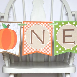 Pumpkin High Chair Banner - Boy Little Pumpkin Birthday High Chair Decoration - High Chair Bunting - Fall First Birthday Party