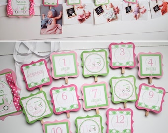 Golf First Birthday Photo Banner, Girl Birthday Par-tee 12 Month Photo Banner, Hole in One Birthday Banner for Photos, Monthly Photo Display