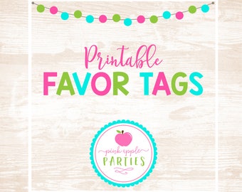 PRINTABLE - Favor Tags or Stickers - 2.5 Inch Circles or Squares