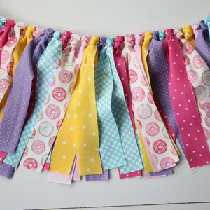 Donut Bright High Chair Fabric Garland, Donut Grow Up Birthday High Chair Decoration, High Chair Bunting image 5
