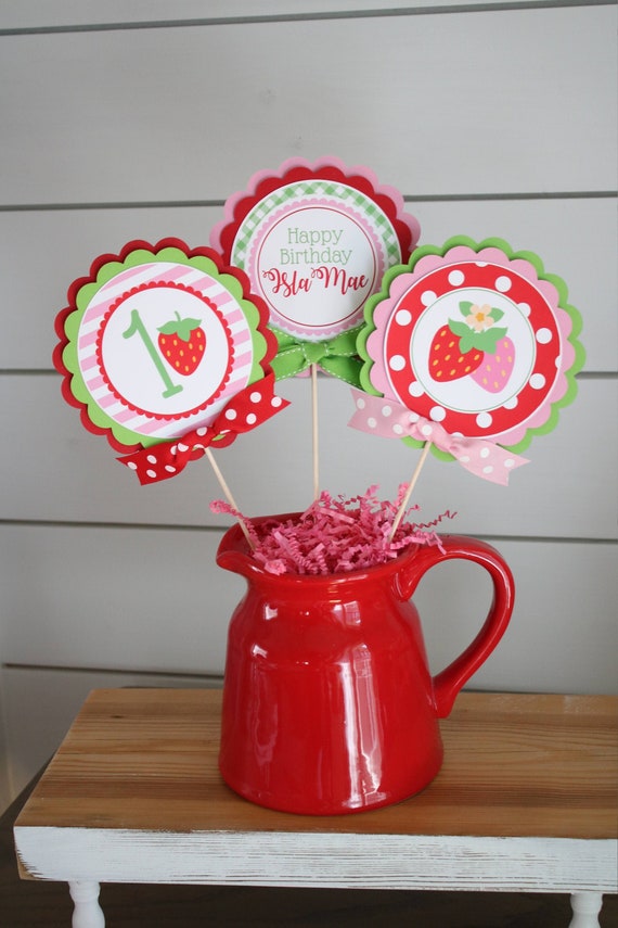 Strawberry Jar, Strawberry Centerpieces, Strawberry, Strawberry Theme,  Strawberry Party, Strawberry Shortcake Party, Strawberry Birthday 