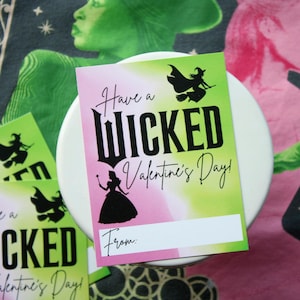 Wicked Valentine, Cartões de Dia dos Namorados para Imprimir, Dia dos Namorados de Classe, Dia dos Namorados de Elphaba e Glinda, Dia dos Namorados DIY, Dia dos Namorados de Sala de Aula