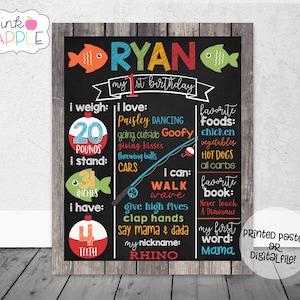 Ofishally One Birthday Party Chalkboard, Fish Birthday Party Decorations,  Ofishally One Sign, Chalkboard Sign, Boys 1st Birthday, First 