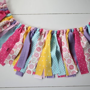 Donut Bright High Chair Fabric Garland, Donut Grow Up Birthday High Chair Decoration, High Chair Bunting image 4