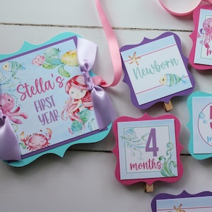 One-der the Sea First Birthday Banner, Mermaid Sea Creatures Photo Banner, Under the Sea First Birthday Party Decorations