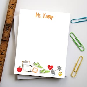 Gifts for Teachers - Personalized Teacher Notepad - Teacher Appreciation Gift - End of Year Teacher Gift - Style: Gym Teacher