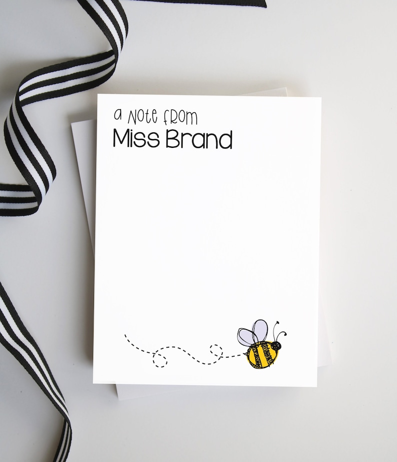 Teacher Notepad, Teacher Appreciation Gift, Bumblebee Notepad, Notepad for Her, Personalized Notes, Bee Lover - Style: Bumblebee Bild 1