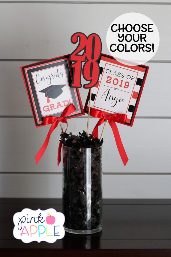 Graduation 2026 Centerpiece Decorations, Class of 2025 Centerpiece Sticks, Graduation Table Decor, Grad Party, Choose Your Colors!