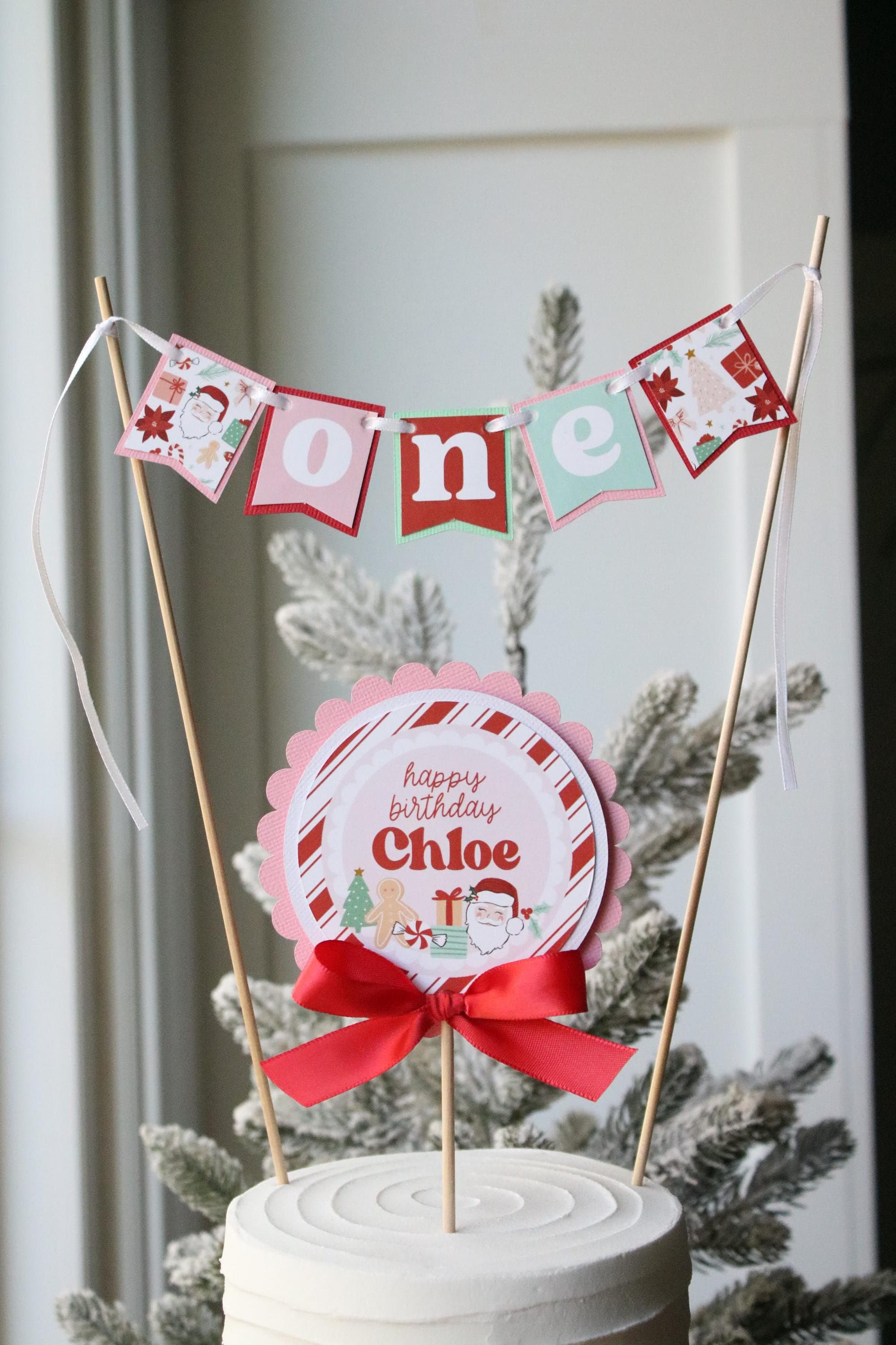 Christmas Birthday Cake Topper Decorations, Oh What Fun It Is to be…