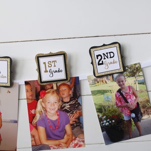 Graduation Photo Banner, Class of 2024 Graduation Decorations, Grad Photo Display, Through the Years, Black/Gold or Choose Your Colors image 7