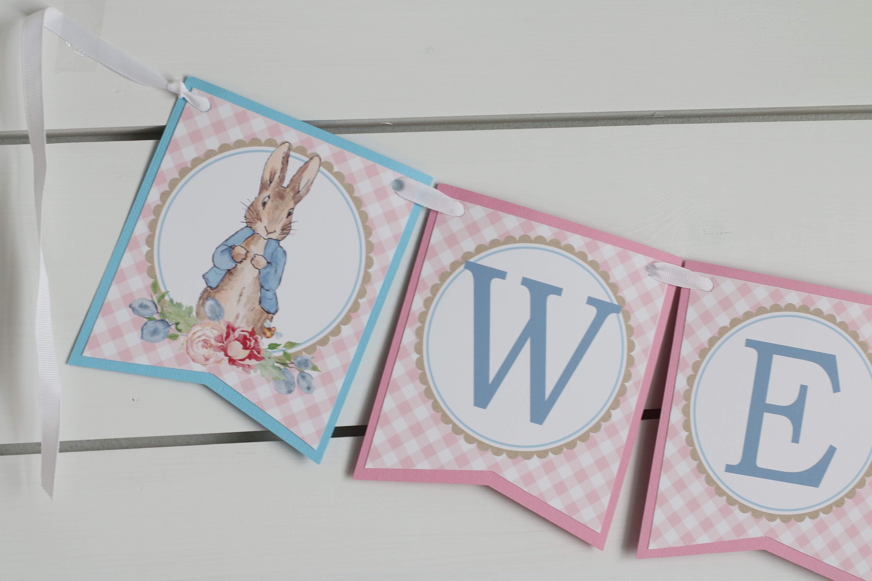 Peter Rabbit Girl Baby Shower Banner Some Bunny Baby Shower | Etsy