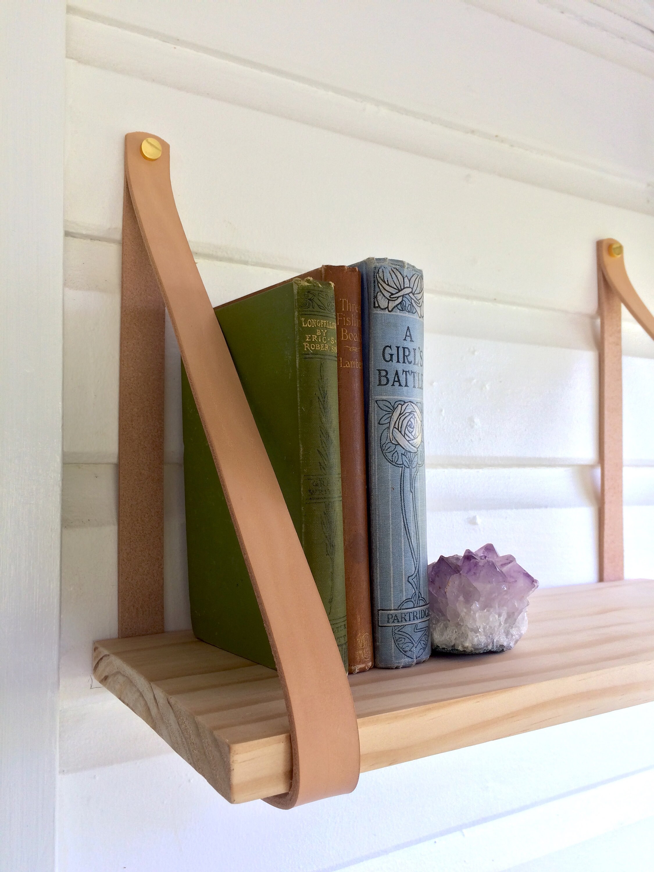 Leather Shelf Straps Hanging Leather Display Shelf or Leather Etsy