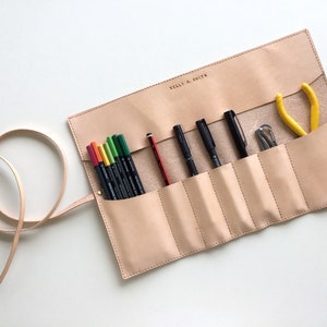 Leather Pencil Rollpencil Holder Leather Pencil Casepencil 