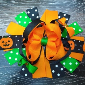 Halloween Jack O Lantern Hair Bow