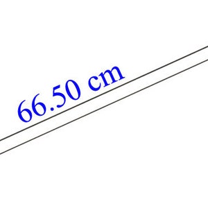 May include: A black metal tool with two pointed ends, measuring 66.50 cm in length.