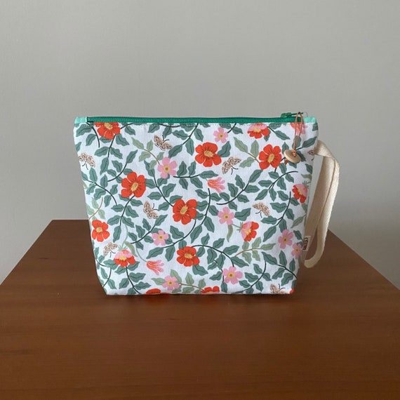 Handmade small zipper purse zippered pouch cotton for knitting crochet  notions accessories x x 6