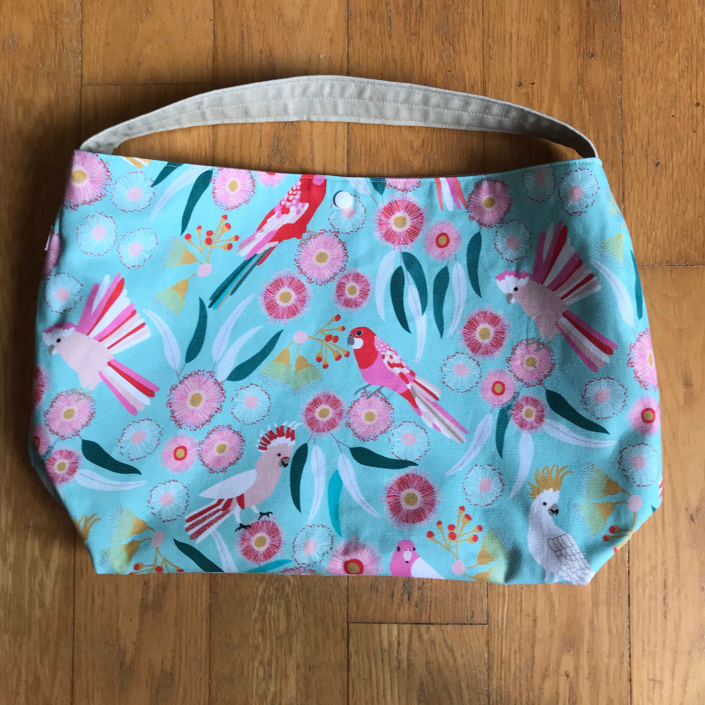 Handmade Hobo Bag medium cotton canvas fabric knitting project Etsy