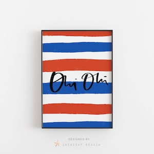 Oui Oui, French Poster, Oui Oui Poster Print, Calligraphy Print, handlettered art, french inspired poster, french colors art, french prints