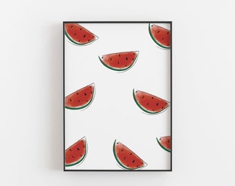Watermelon print, Watermelon poster, kitchen wall decor, kitchen print, kitchen decor, Watermelon Wall Art, watermelon pattern, watermelon
