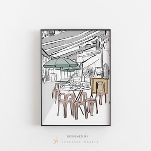 Dai Pai Dong, Street Food, Hong Kong Street Art, Urban Sketch, Hong Kong Poster, Hong Kong Print, Central Hong Kong, Street Eats Hong Kong