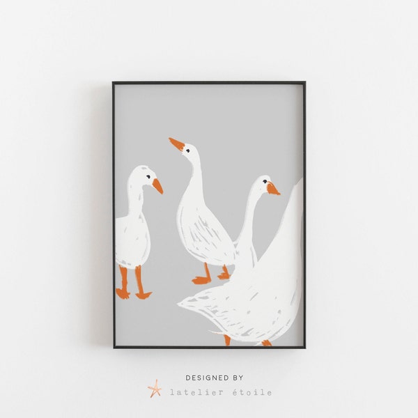 Ducklings, Duckies print, Duck print, Duck illustration, nursery print, nursery decor, nursery art, kids nursery print, whimsical decor