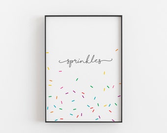 Sprinkles Print, Konfetti Print, Pastell Poster, Kinderzimmer Kunstdruck, Sprinkles Poster, Kinderzimmer Dekor, Bunte Streusel Kunst, Kinderzimmer Dekor