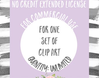 Extended License for Commercial Use of One Clipart Set - Quantity Unlimited, Commercial Use of Clip Art Sets