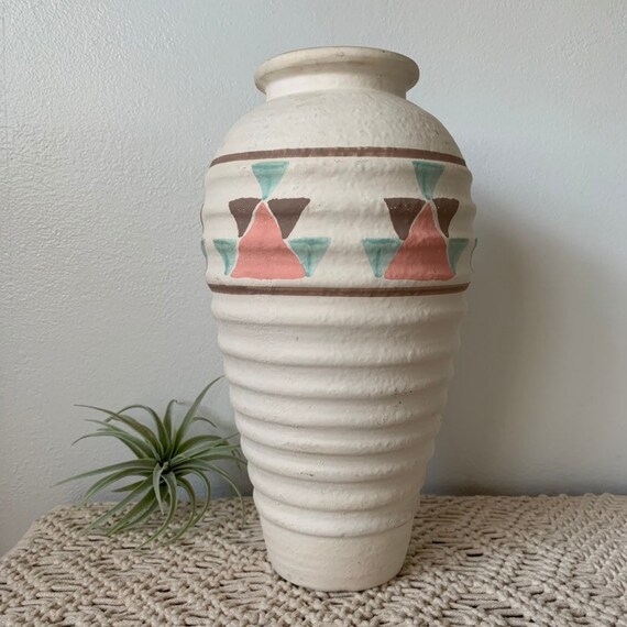 Tall Haeger Southwest Style Pottery Vase Etsy
