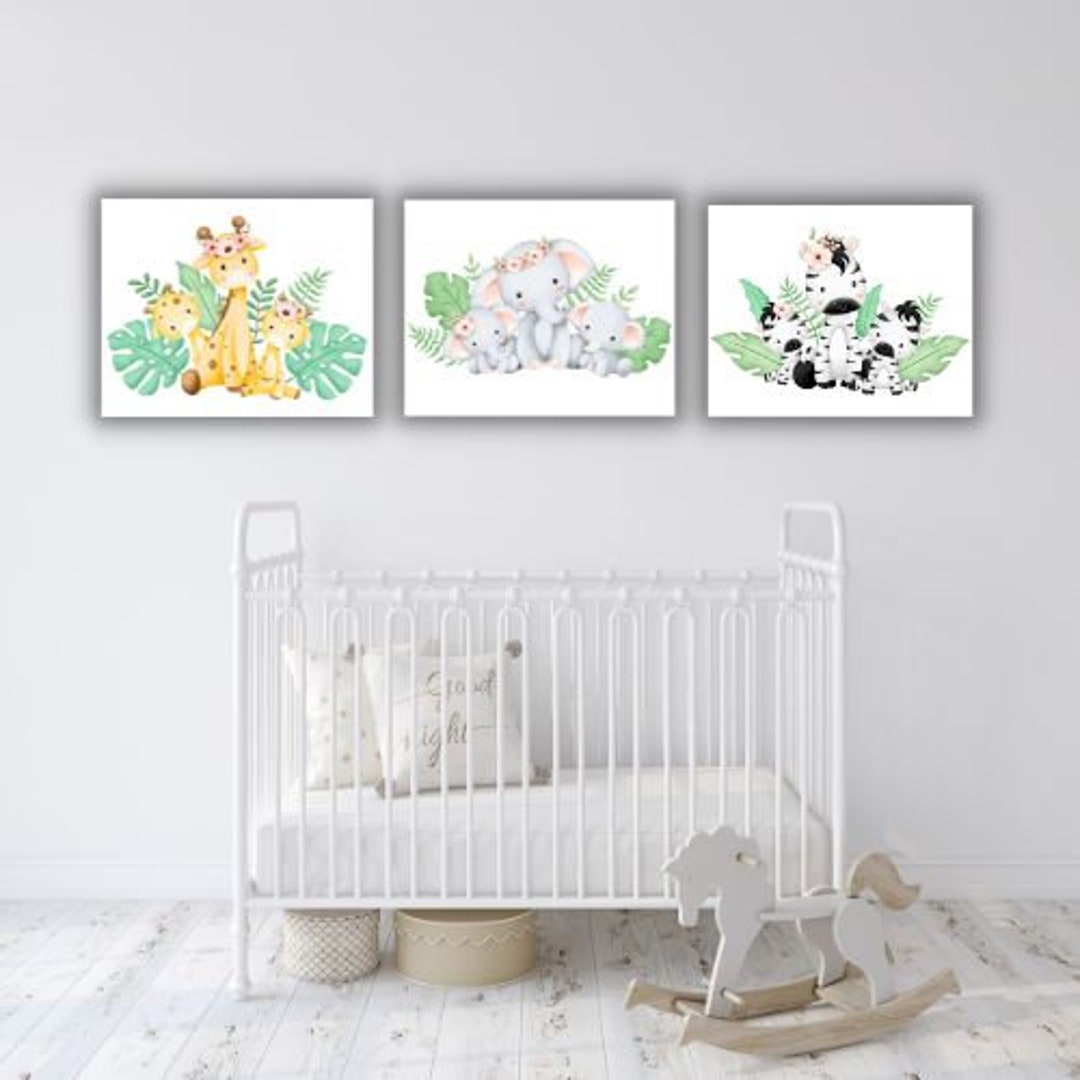 Printable Baby Jungle Animal Wall Art Watercolor Printable Wild Animal