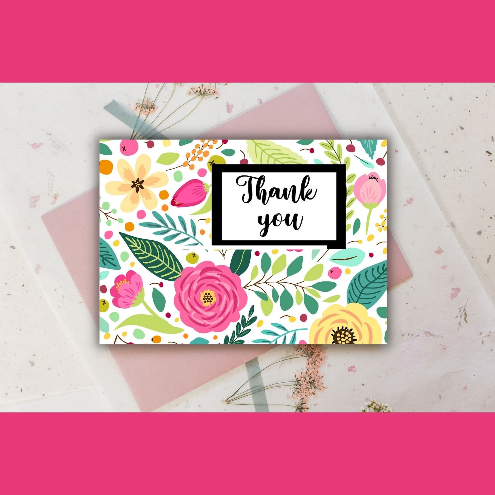 Printable Thank You Card Thank You Business Card Thank You Note