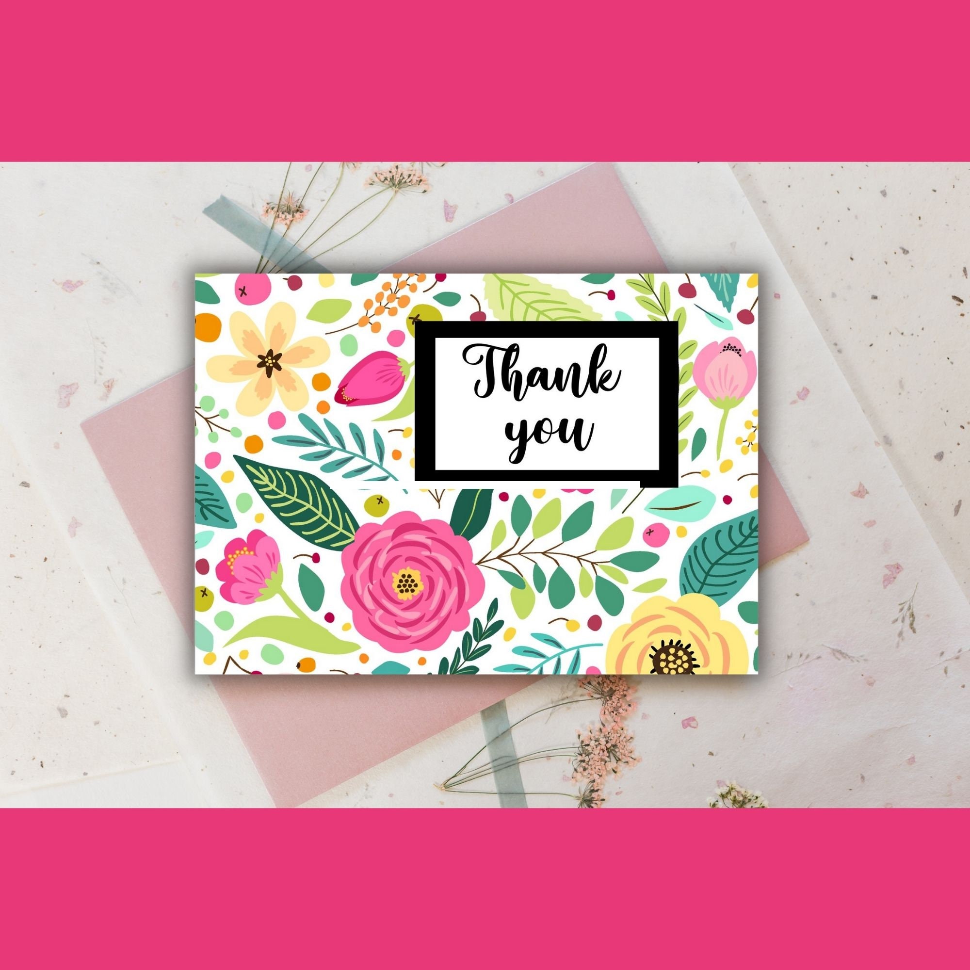 Printable Thank You Card, Thank You Business Card, Thank You Note ...