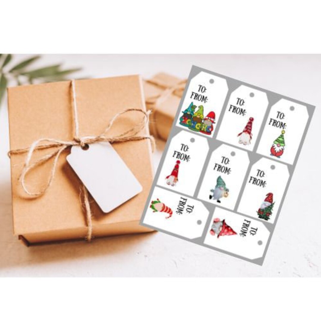 Printable Holiday Gnome Gift Tags - Etsy