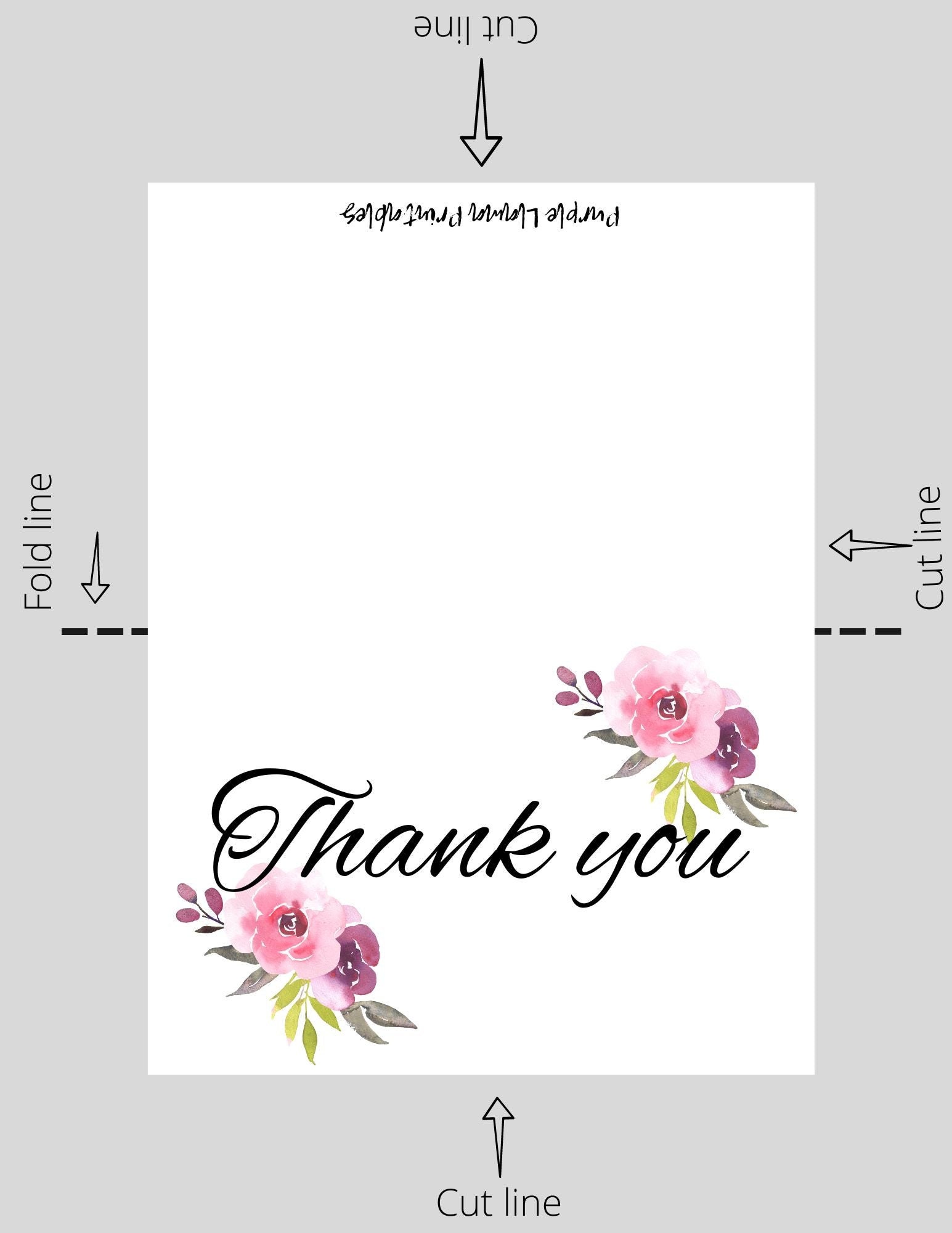 Printable Thank You Card, Thank You Business Card, Thank You Note ...