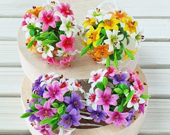 6 Mix Vase Dollhouse Miniatures Ceramic Supply Flower Deco Tableware Home